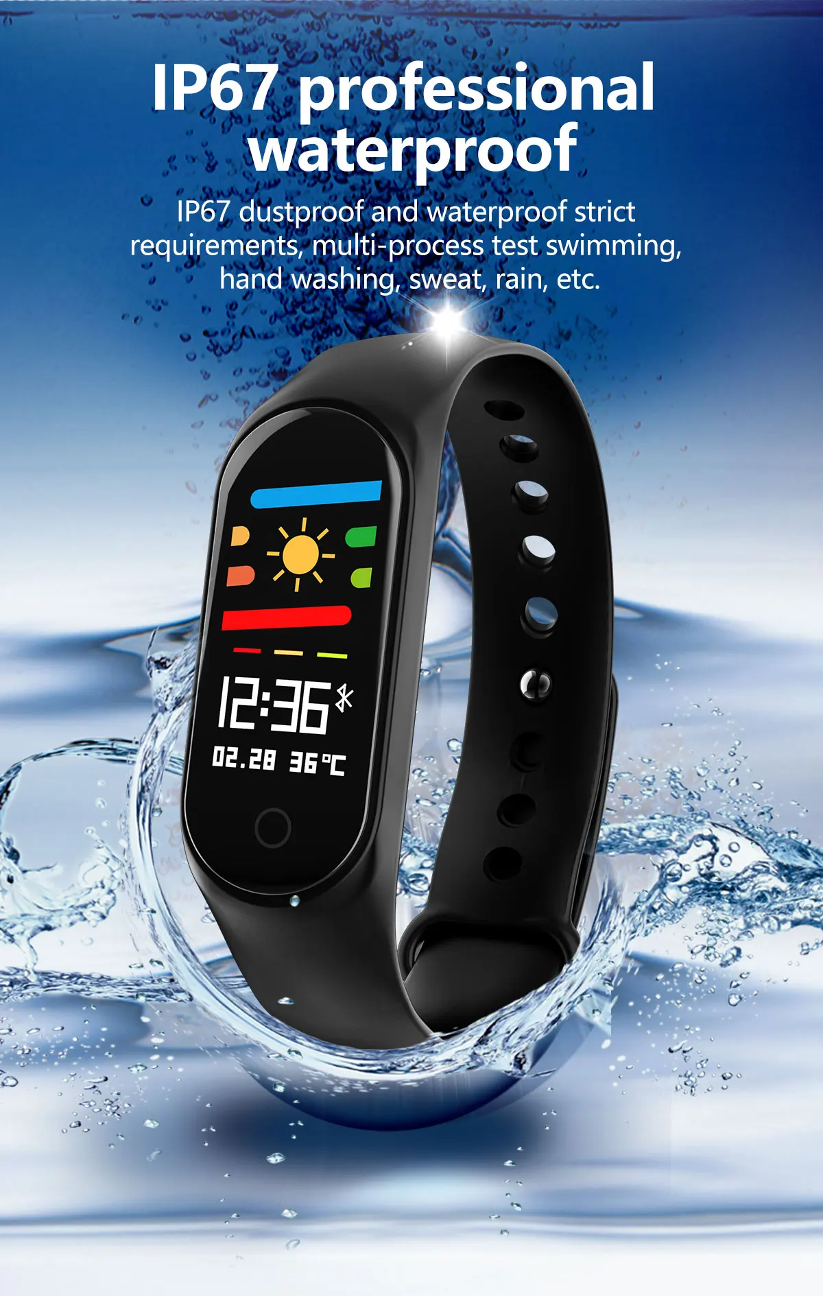 M3S Fitness Bracelet Blood Pressure Heart Rate Monitor Smart Band Fitness Tracker Pedometer Wristband Smart Bracelet Smartwatch