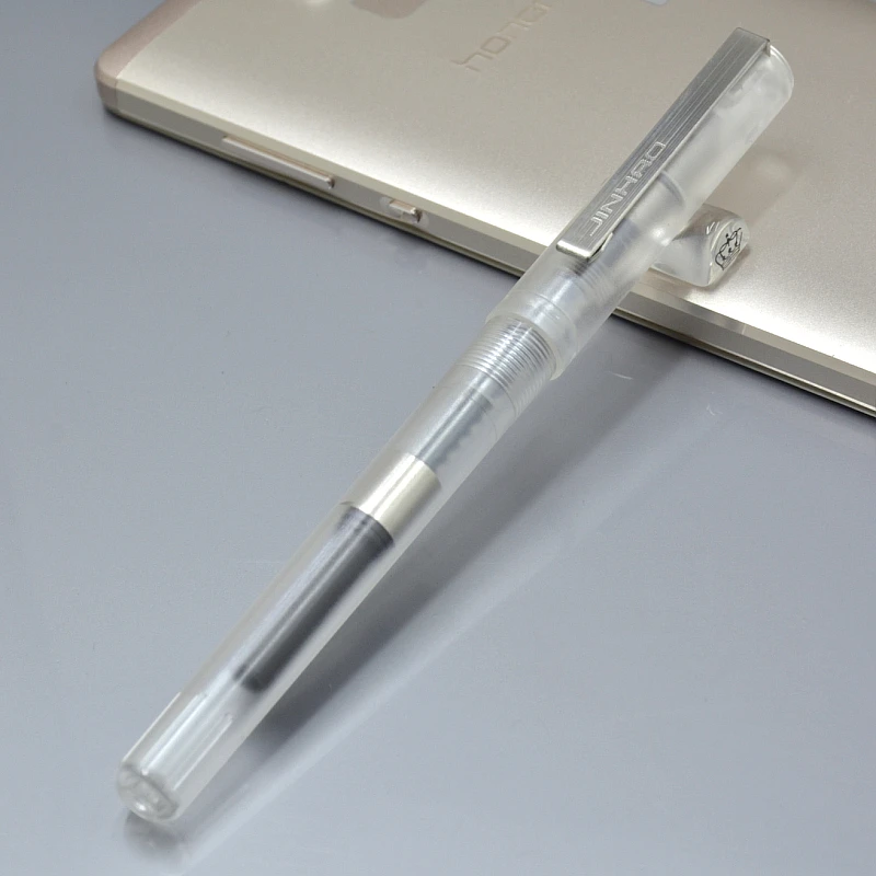 JINHAO 991 F nib кремово белая смоляная авторучка с серебряным зажимом для школы офиса