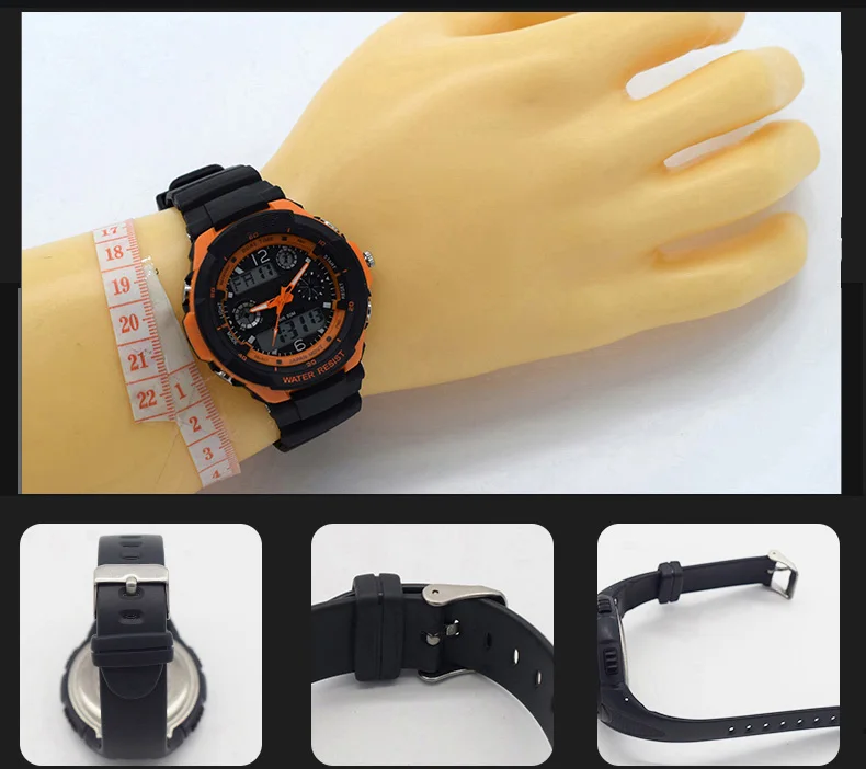 BOUNABAY Водонепроницаемые часы для мужчин оригинальные мужские часы esportivo мужские верхние бренды цифровые часы военные часы оранжевые плавать saat on.