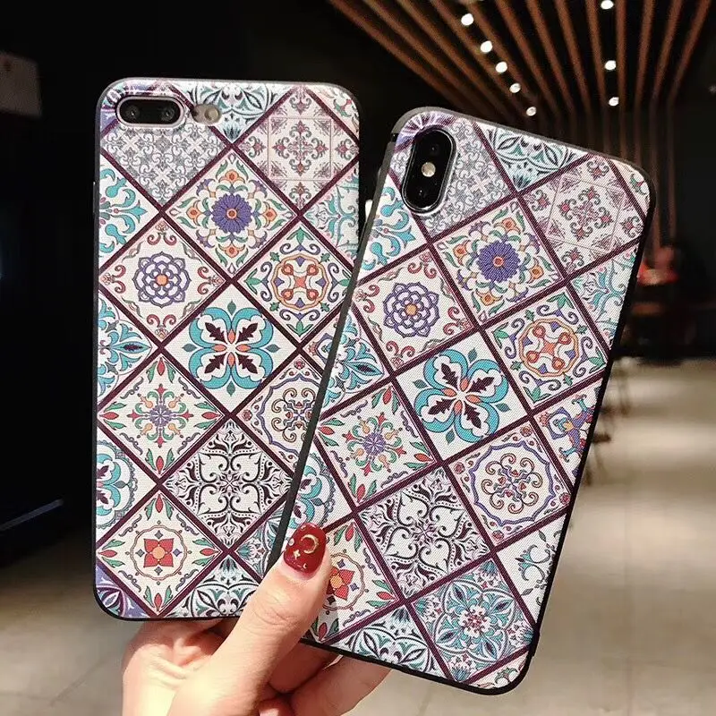 Чехол LACK Colorful Palace Flower для телефона iphone 11 11Pro Max XS X XR 6 6S 7 8 Plus ретро чехлы с