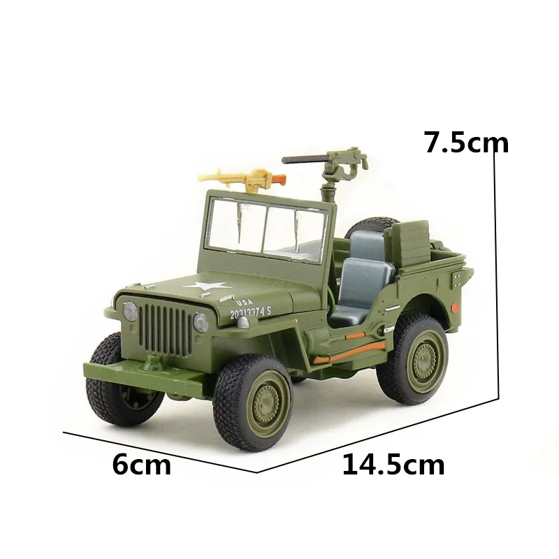 Моделирование 1:24 военная модель автомобиля из сплава Уиллис, звук и свет оттяните назад Подарочный металлический внедорожный автомобиль модель