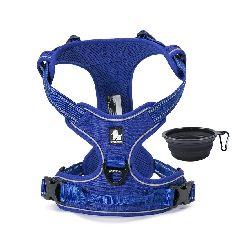 Royal blue Truelove Dog Harness Small Large Durable Reflective Pet Harness Dog Running Safety Lift Pulling Walking Harness For Dog Travel - Цвет: Royal blue