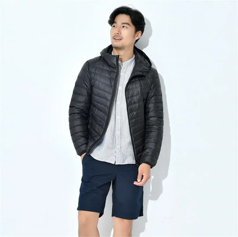 Covrlge Men Hooded Down Coat 2018 Autumn Winter New Man Duck Down Jacket Light Thin Jackets Fit Size Outerwear Coats MWY002