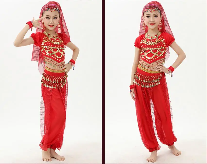Новое поступление детская одежда для танца живота девочек костюм индийских