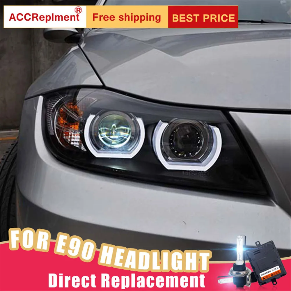2 шт. светодиодный фары для BMW E90 2005 2015 Автомобильные ангельские глазки комплект