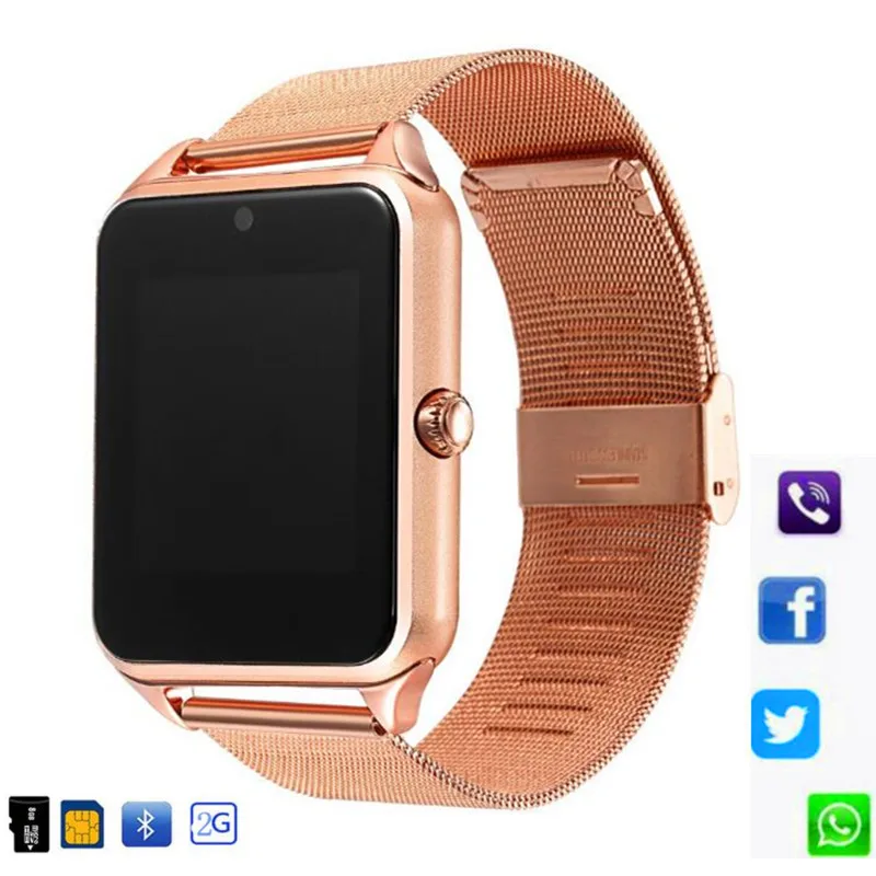 Смарт часы Z60 GT08 Plus с металлическим ремешком Bluetooth наручные поддержкой sim карты TF