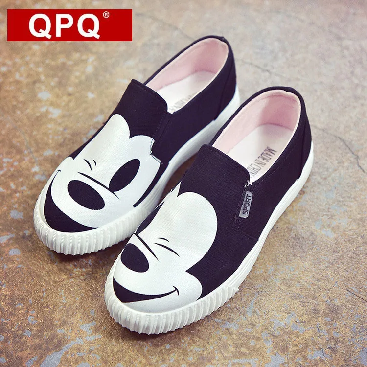 QPQ 2017 Квартир Женщин Микки Обувь Zapatos Mujer женские Квартиры Alpargata Мокасины Женщины