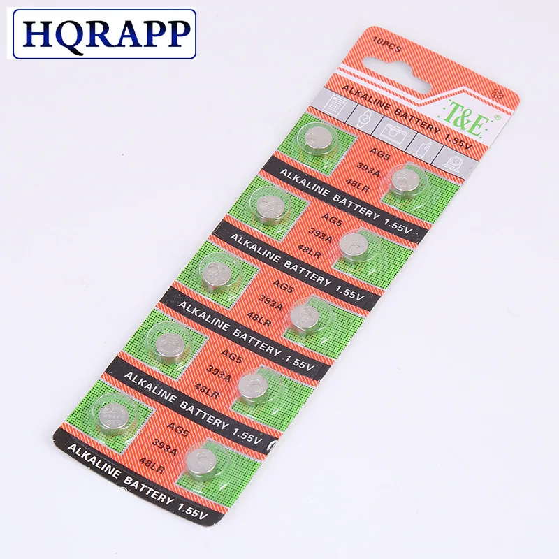 10 шт. AG5 AG 5 G5 393A LR48 LR754 15 193 LR 48 D309 399 1 55 V 60 мА/ч Кнопка ячейки батареи|Часовые