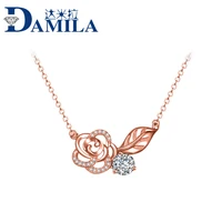 925 sterling silver chain rolse floral necklace for women retro vintage rose flower silver choker jewelry necklaces for ladies