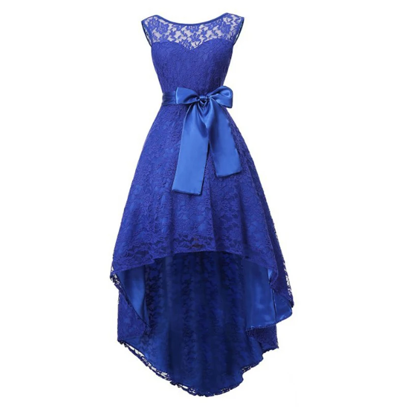 ROSEGAL Plus Size High Low Vintage Sleeveless Hem Belted Lace Party Dress Women Waist Solid Maxi 5XL Ladies Vestidos | Женская одежда