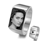 Индивидуальное искусственное фотографическое кольцо средней длины из нержавеющей стали для семейного подарка