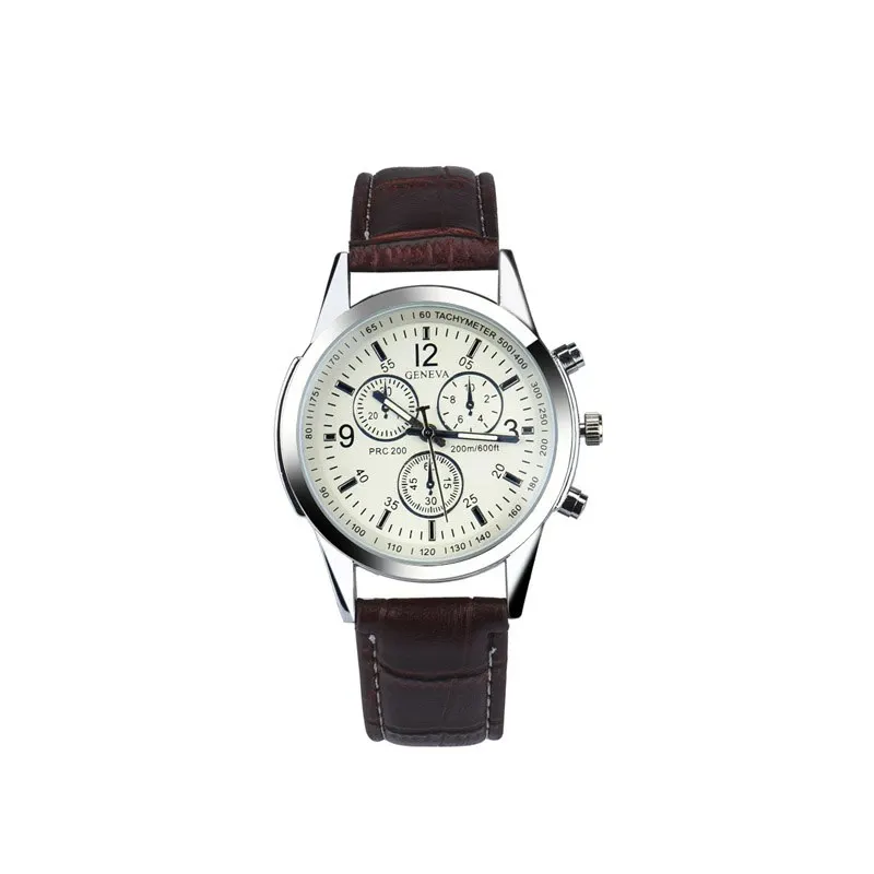 brown white TIke Toker, горячая Распродажа, Топ бренд, роскошные модные часы из искусственной кожи, мужские кварцевые аналоговые часы с синим лучом из стекла, наручные часы, часы 8 - Цвет: brown white