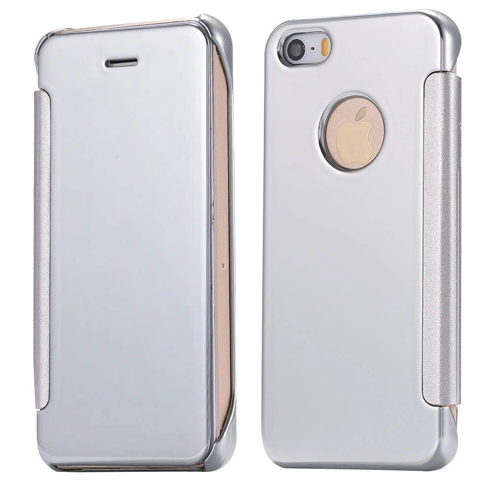 200 шт./лот зеркальные Чехлы прозрачное окошко для просмотра флип кейс чехол iPhone 7