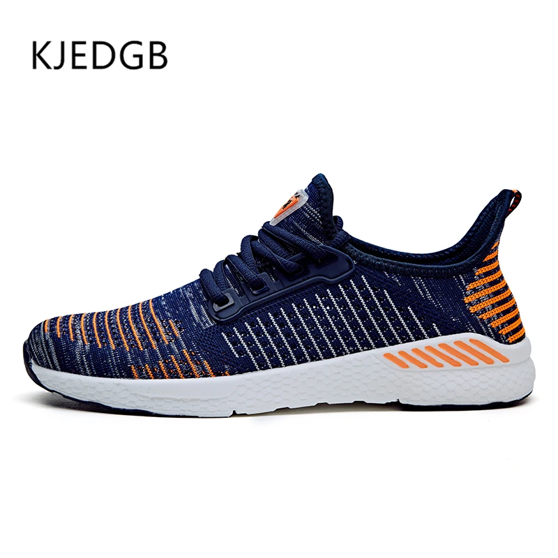 BlueOrange KJEDGB Для мужчин кроссовки вразлёт, плетение Повседневная дышащая обувь Для мужчин и Для женщин удобная обувь для него и для нее хрустальные люстры свет большой Размеры; большие размеры 36-48 - Цвет: BlueOrange