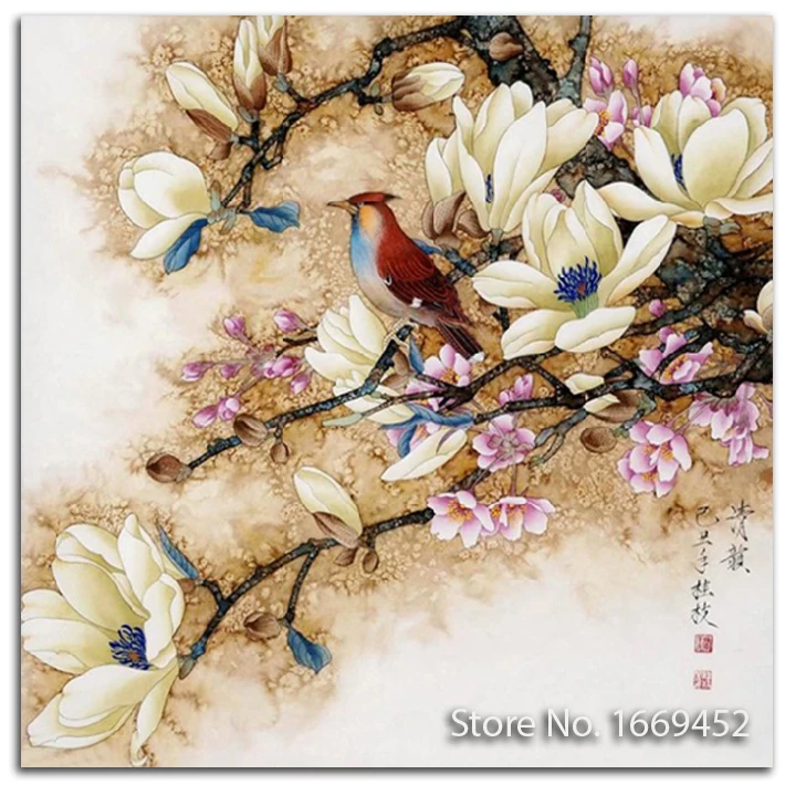Магнолия вышивки диаманта 5d алмазная картина китайская из страз Цветы рукоделие
