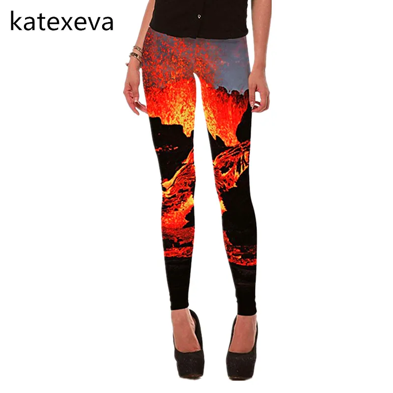 Katexeva 2018 Новый Для женщин Цифровая печать леггинсы модные пикантные тонкие