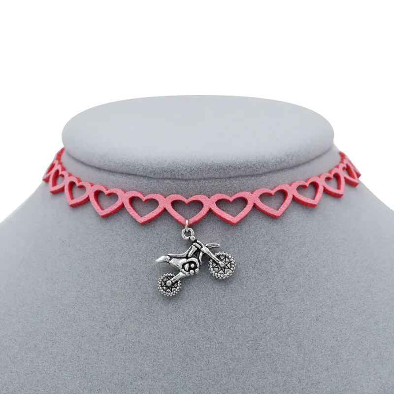 5 цветов новинка панк Винтаж античный летающий быстрый мотоцикл кулон сердце