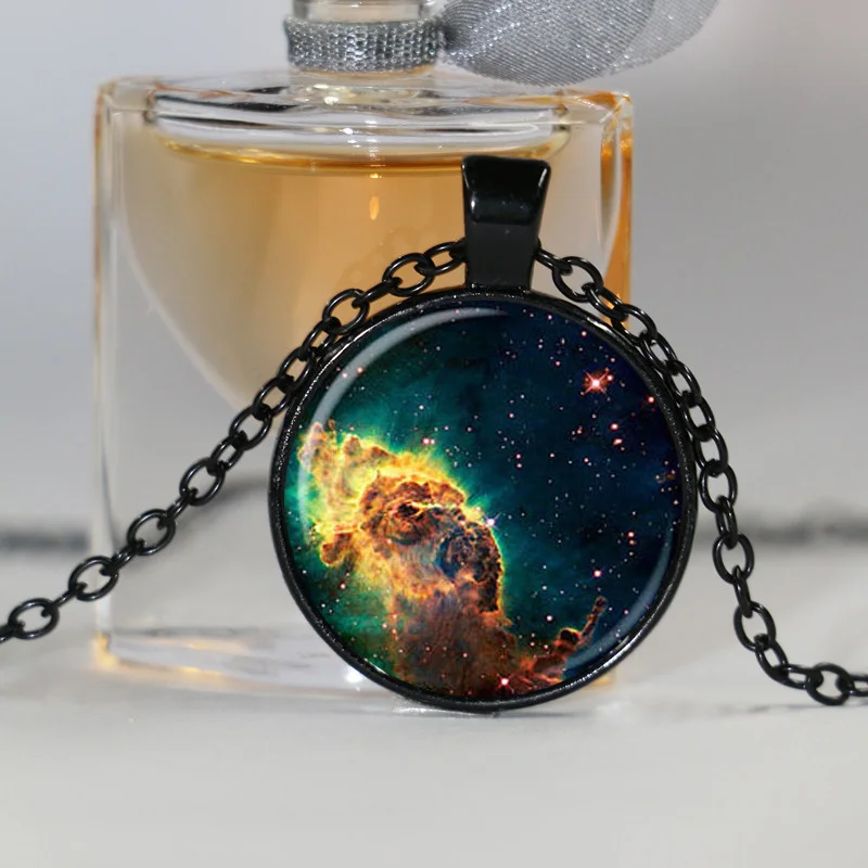 Бесплатная доставка кулон в виде туманности ожерелье Галактики космоса белое