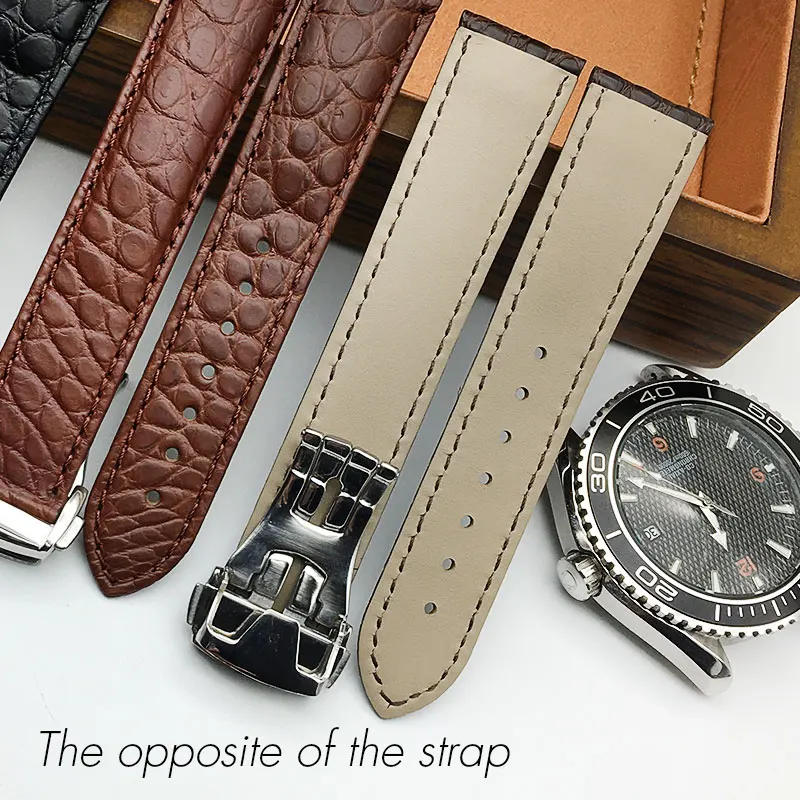 19 мм 20 мм ремешок для часов из крокодиловой кожи для часов Omega Seamaster DE VILLE из натуральной кожи для часов Rado