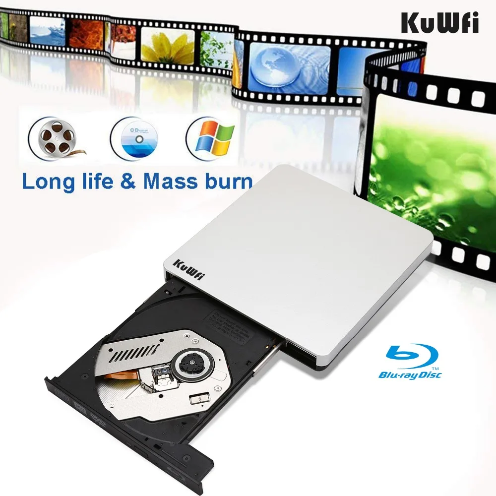 For Mac 10 OS Window 7/8/XP/Linux External Blu-Ray Drive USB 3.0 Bluray Burner BD-RE CD/DVD RW Writer Play 3D Blu-ray Disc images - 6