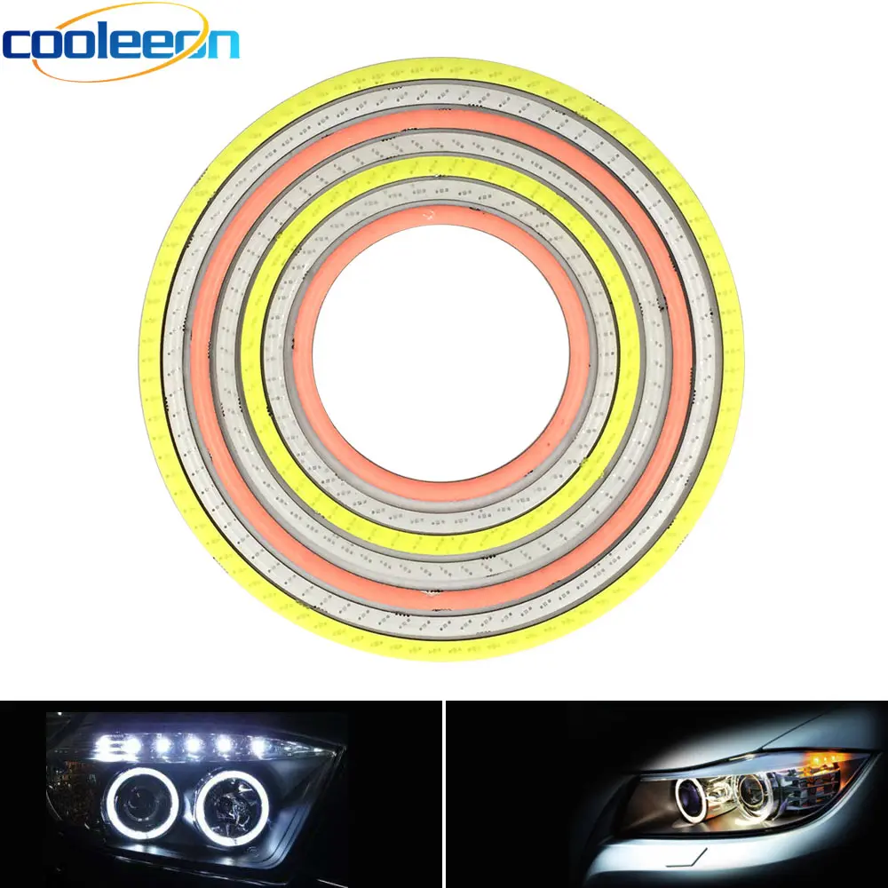 60-120 мм Angel Eye светодиодный COB кольцевой светильник дневной ходовой светильник Красный Синий Белый Оранжевый Зеленый Розовый Автомобильный головной светильник DRL декоративный светильник s