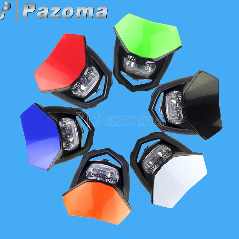 Фара мотоциклетная PAZOMA для мотоцикла черный уличный фонарь YZ WR 250F 450F CRF FMX KX RMZ SXF 250