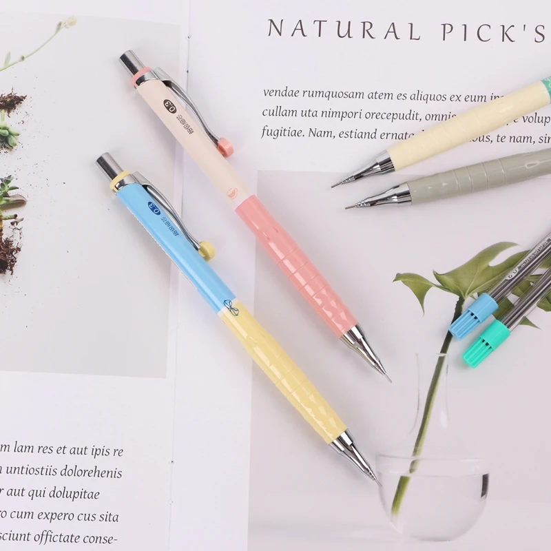 

New 1set 0.3mm Mechanical Pencil Automatic Pencil For Writting Kawaii Stationery