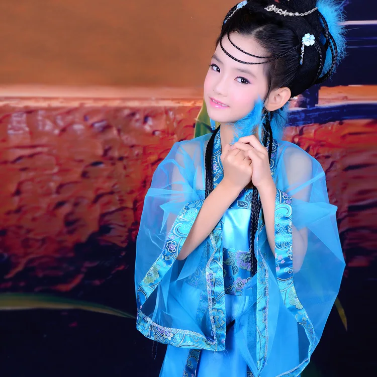 

7 Color Fashion Children Chinese Ancient Cosplay Costume Girl Fairy Costume Kids Chiffon Princess Traditional Costume 17