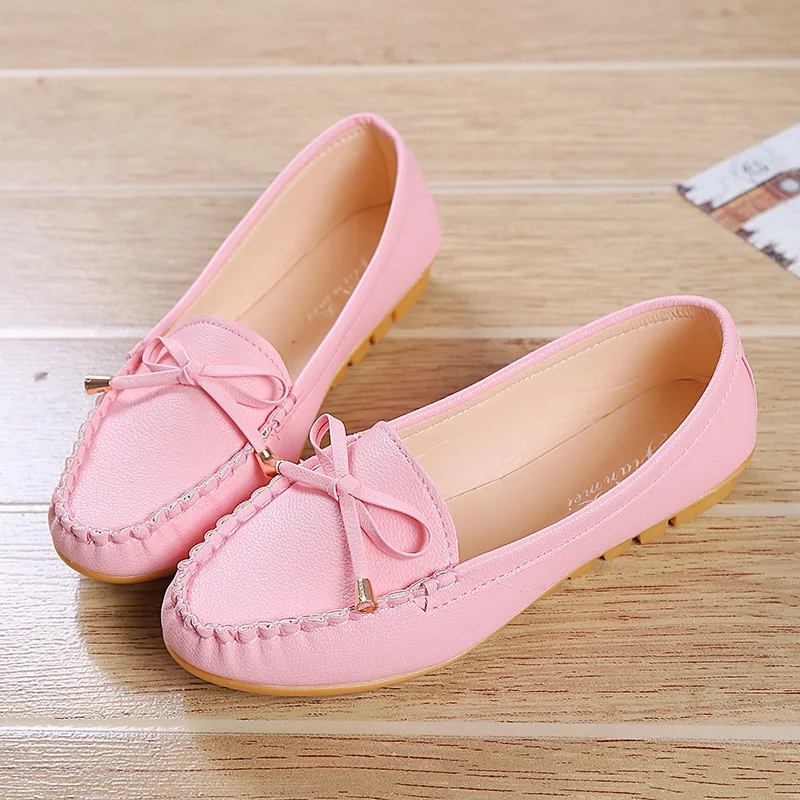 Leisure Round Toe Shallow Women Slip-On Flats Butterfly-knot Solid Loafer Shoes Casual Spring Autumm | Обувь