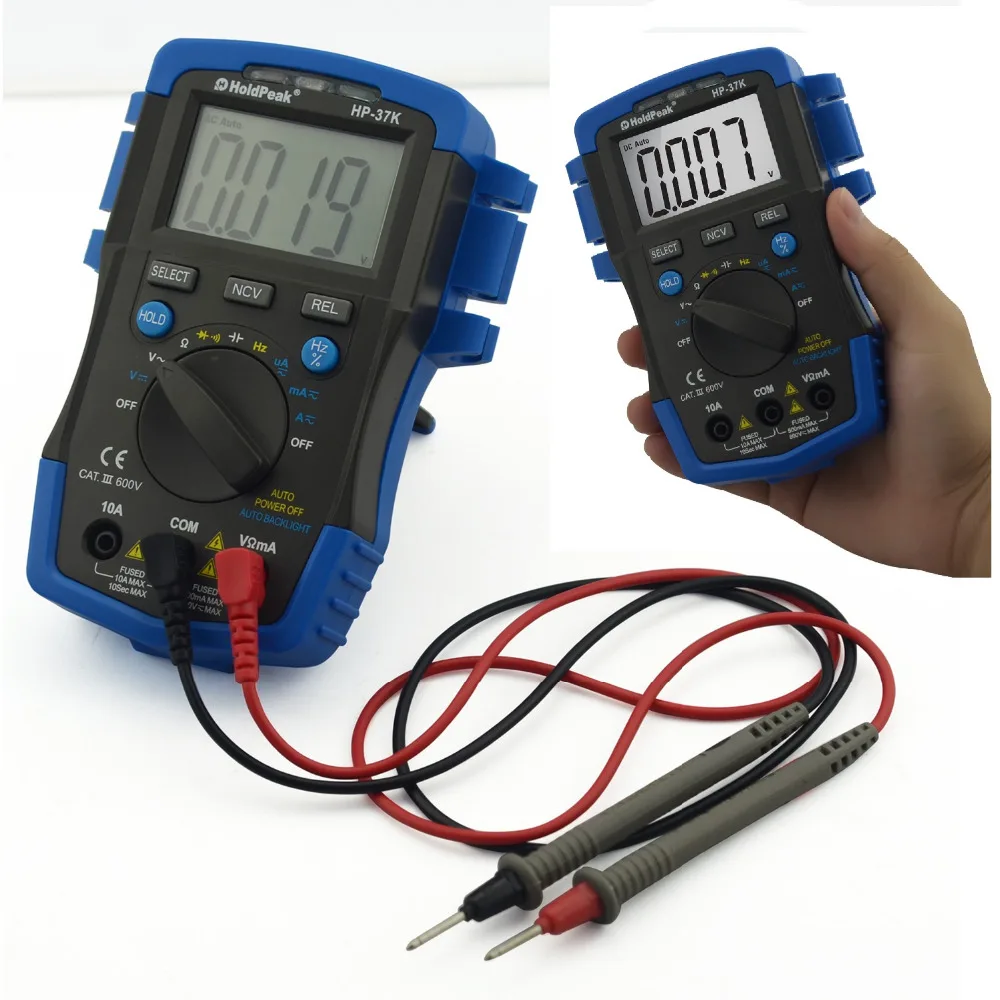 HoldPeak HP-37K Авто Диапазон Цифровой мультиметр Сопротивление Емкость Частота Testeur