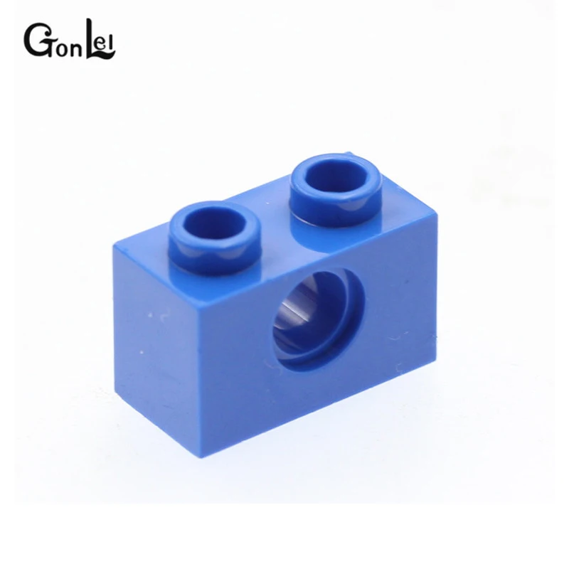 80 шт./лот Technic Brick 1x2 с 1 отверстием строительные блоки части DIY креативные игрушки