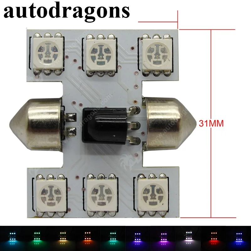 Автомобильные купольные светодиодные гирлянды autodragons 2 упаковки 31 мм 6430 DE3175 DE3021