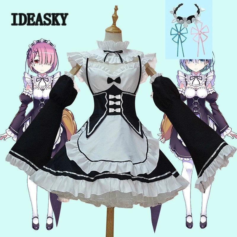 Ram Rem Косплей Re:zero Kara Hajimeru Isekai Seikatsu Re Life In a Different World Kawaii Costume платье слуанки| |