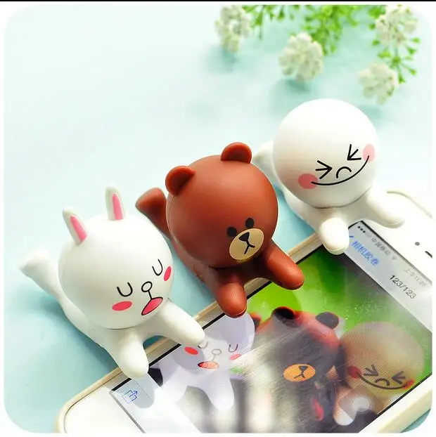 2 шт./лот симпатичный мультяшный кролик коричневый Медведь Хлеб держатель для iPhone