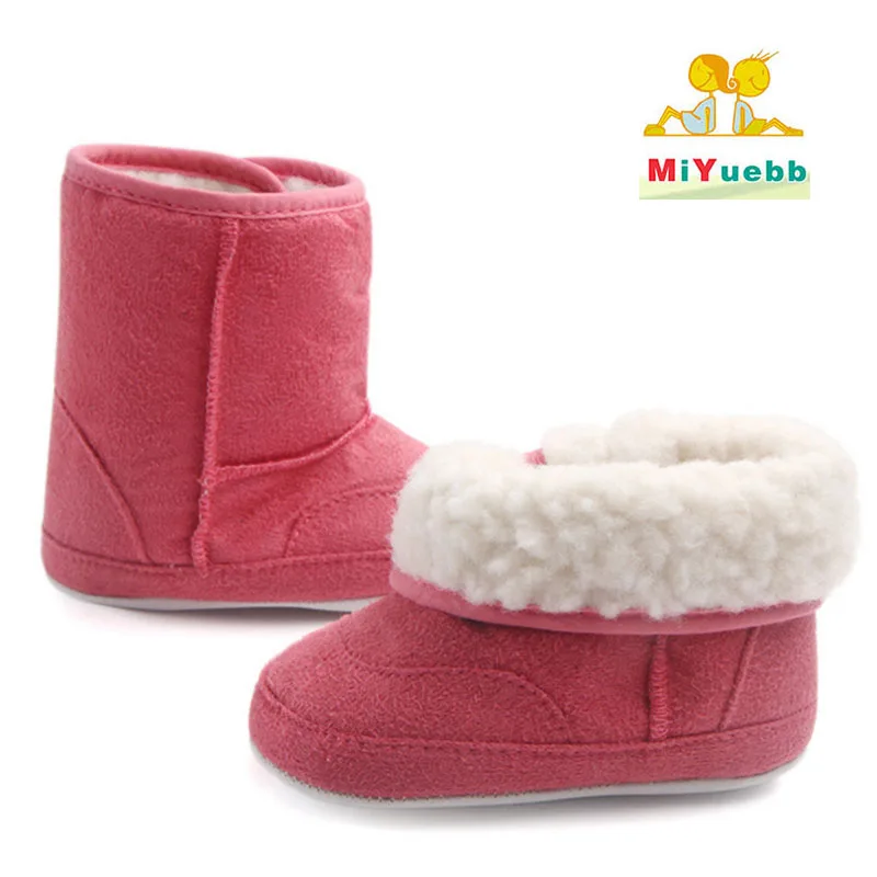 

Winter warm baby shoes newborn boy girl first walk baby toddler home slippers Snow baby boots outside pu Imitation fur design 4
