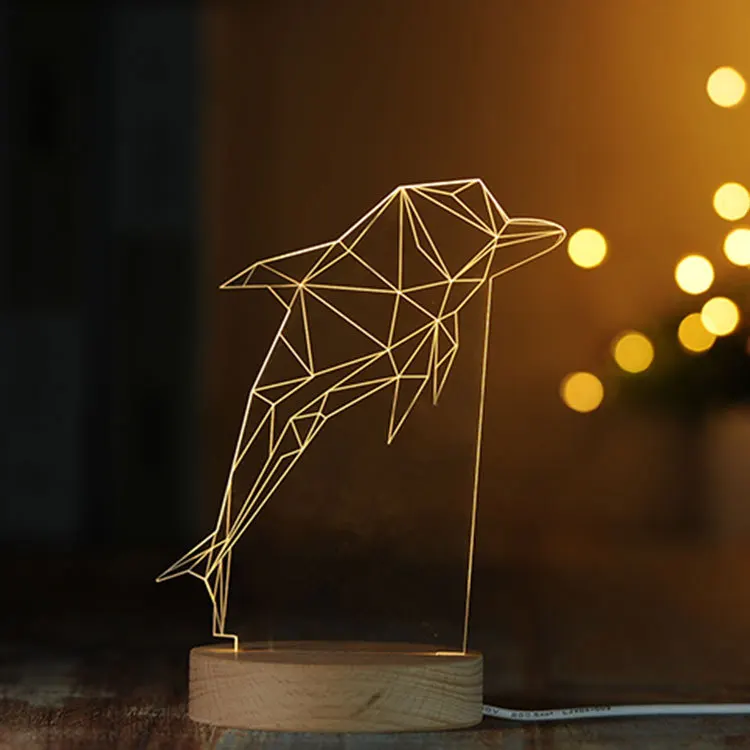 Милое животное кошка/кролик/единорог/дельфин рисунок 3D LED Настольная лампа