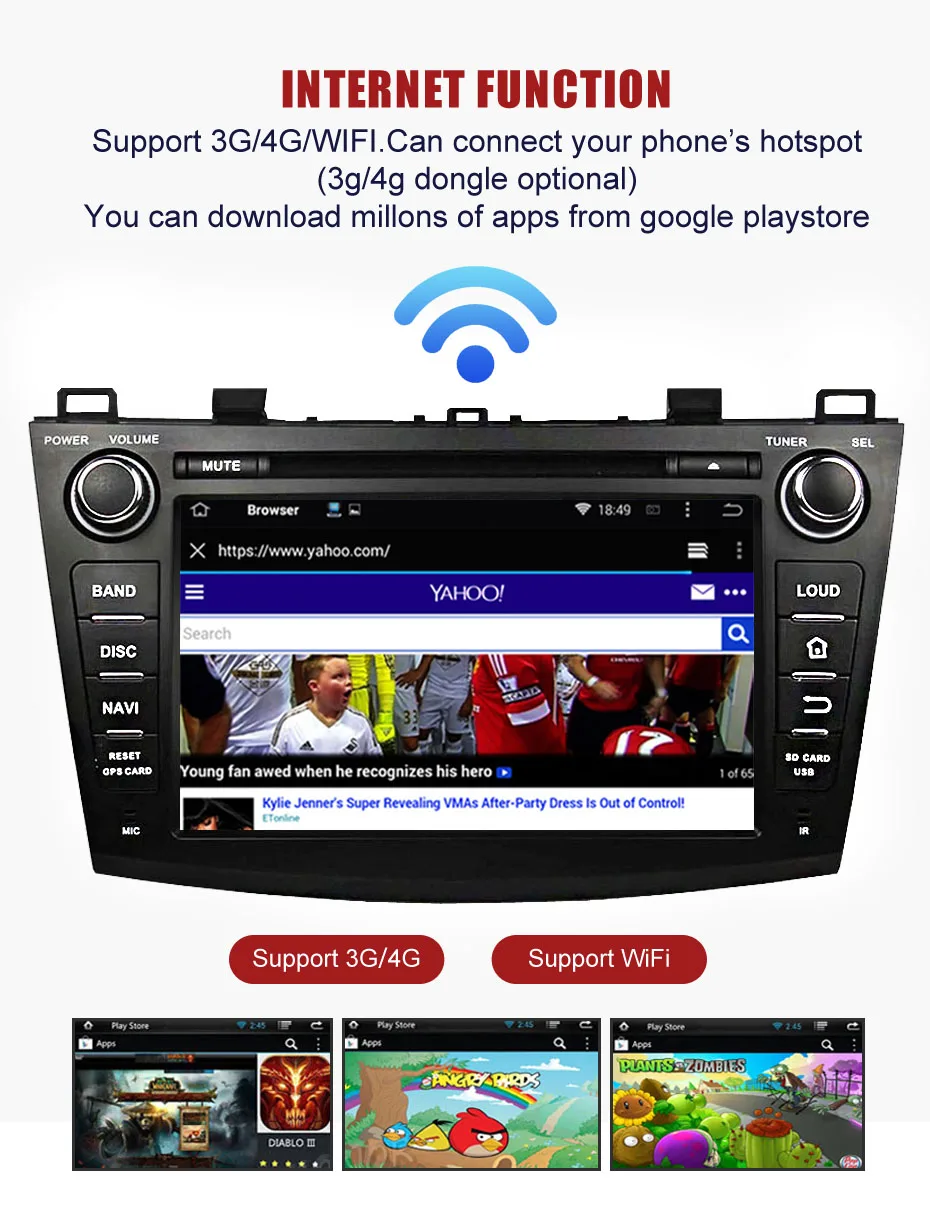 KANOR Восьмиядерный Android 9,0 4+ 32g 2din Автомагнитола для Mazda 3 2010-2012 с мультимедийным gps-навигатором wifi радио Кассетный рекордер