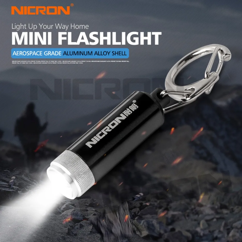 NICRON светодиодный фонарик микро брелок мини лампа факел Световой Карманный свет