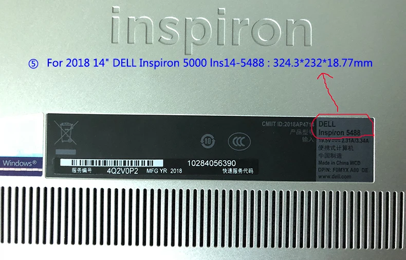 Ноутбук чехол для ноутбука DELL Inspiron 1" 5488 7472 7460 7570 7560 7380 Vostro 5370 Крышка для Dell XPS 13 9360 9370 15,6" 9575 9570 подарок