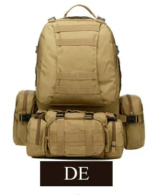 Sinairsoft 50L MOLLE мужчины рюкзак тактика мужской рюкзак hik высокая производительность штурмовой Путешествия Военный Рюкзаки рюкзаки армии сумка - Цвет: DE