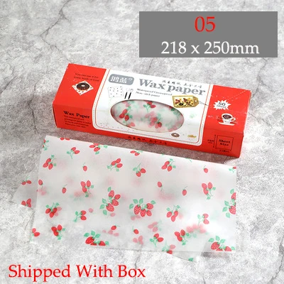 50Pcs/Lot Wax Paper Food-grade Grease Paper Food Wrappers Wrapping Paper for Bread Sandwich Burger Fries Oilpaper Baking Tools - Цвет: 05 With Box