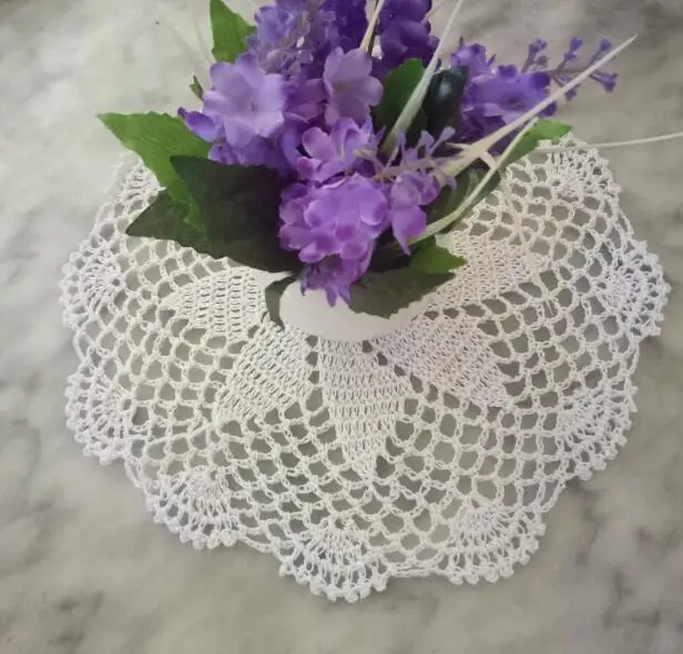 Изысканные хлопковые кружевные вязаные крючком цветы подставка для стола