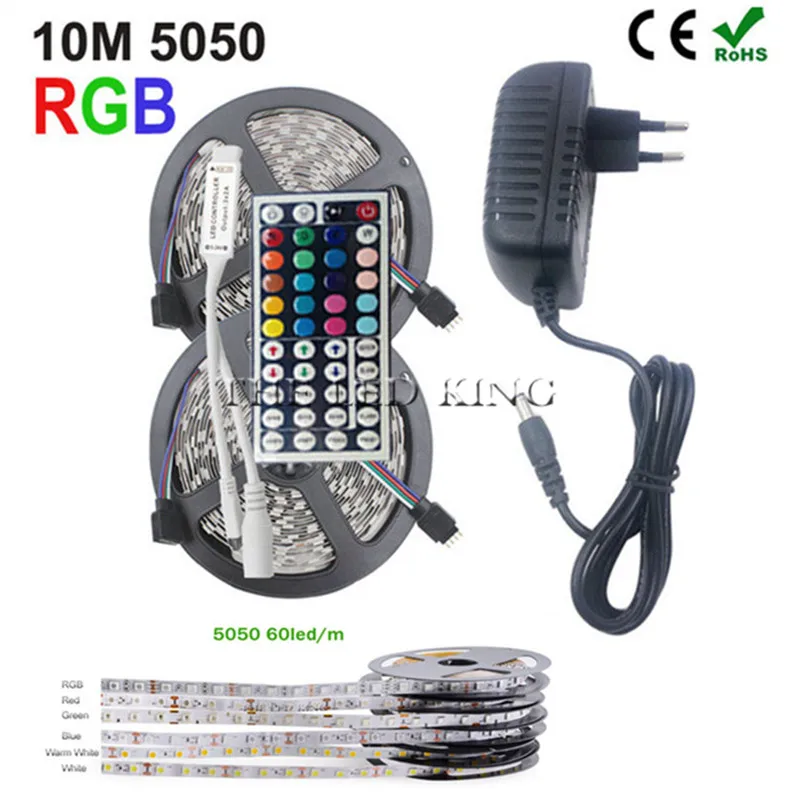 Не водонепроницаемый RGB светодиодные полосы 5050 светодиодный светильник лента 5 м