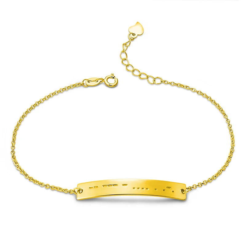 

Wholesale Women Morse Code Bracelet For Her In Gold Special Gift Message Morse Code Bracelet For Lady