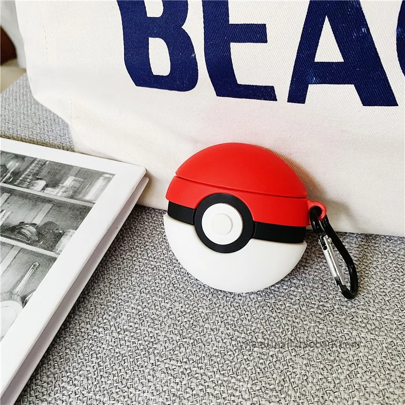 Air pods 2 мультяшный покебол Милый Забавный чехол для наушников Poke Ball для Apple беспроводная Bluetooth гарнитура Airpods силиконовый чехол Funda