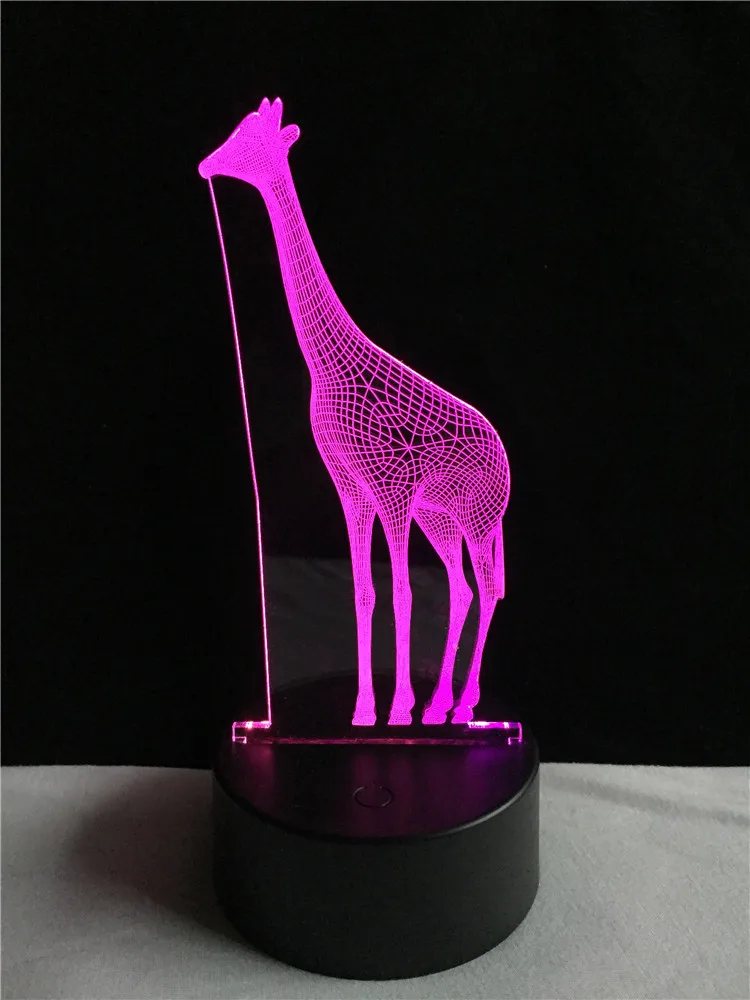 GAOPIN Животные Жираф 3D лампа светильник RGB светодиодный USB Настроение Ночной