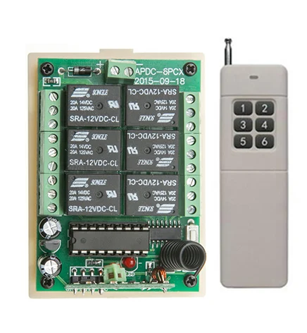 DC12V 6CH 10A RF беспроводной пульт дистанционного управления релейный переключатель
