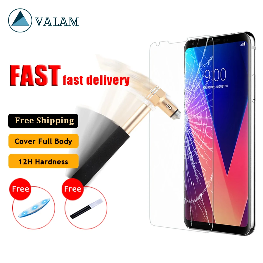 

VALAM 3D Curved Tempered Glass For LG V30 V40 G7 G8 V50 ThinQ Screen Protector Film UV Liquid Full Glue Glass for LG H930 Film