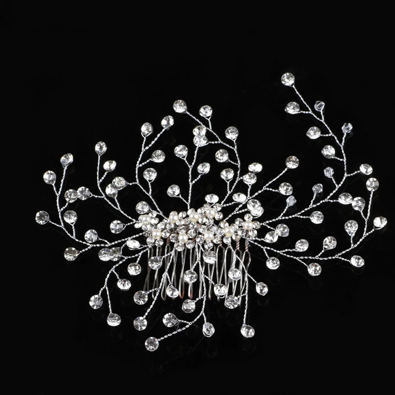 Роскошный белый цветок гребни для волос головной убор выпускного свадебные