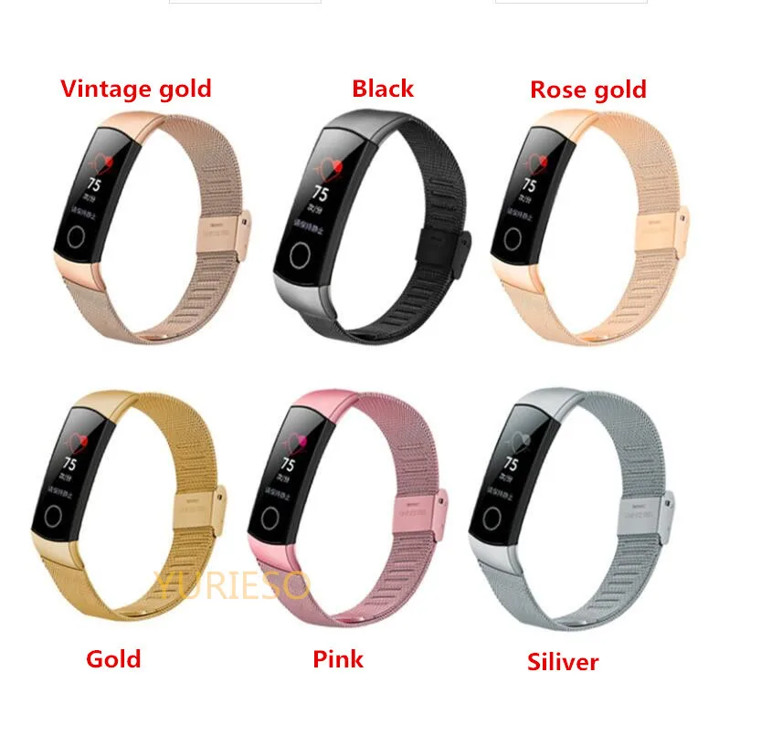 Ремешок для Honor Band 5/4 Миланская петля металлический ремешок из нержавеющей стали для huawei Honor Band 4 5 сменный Браслет
